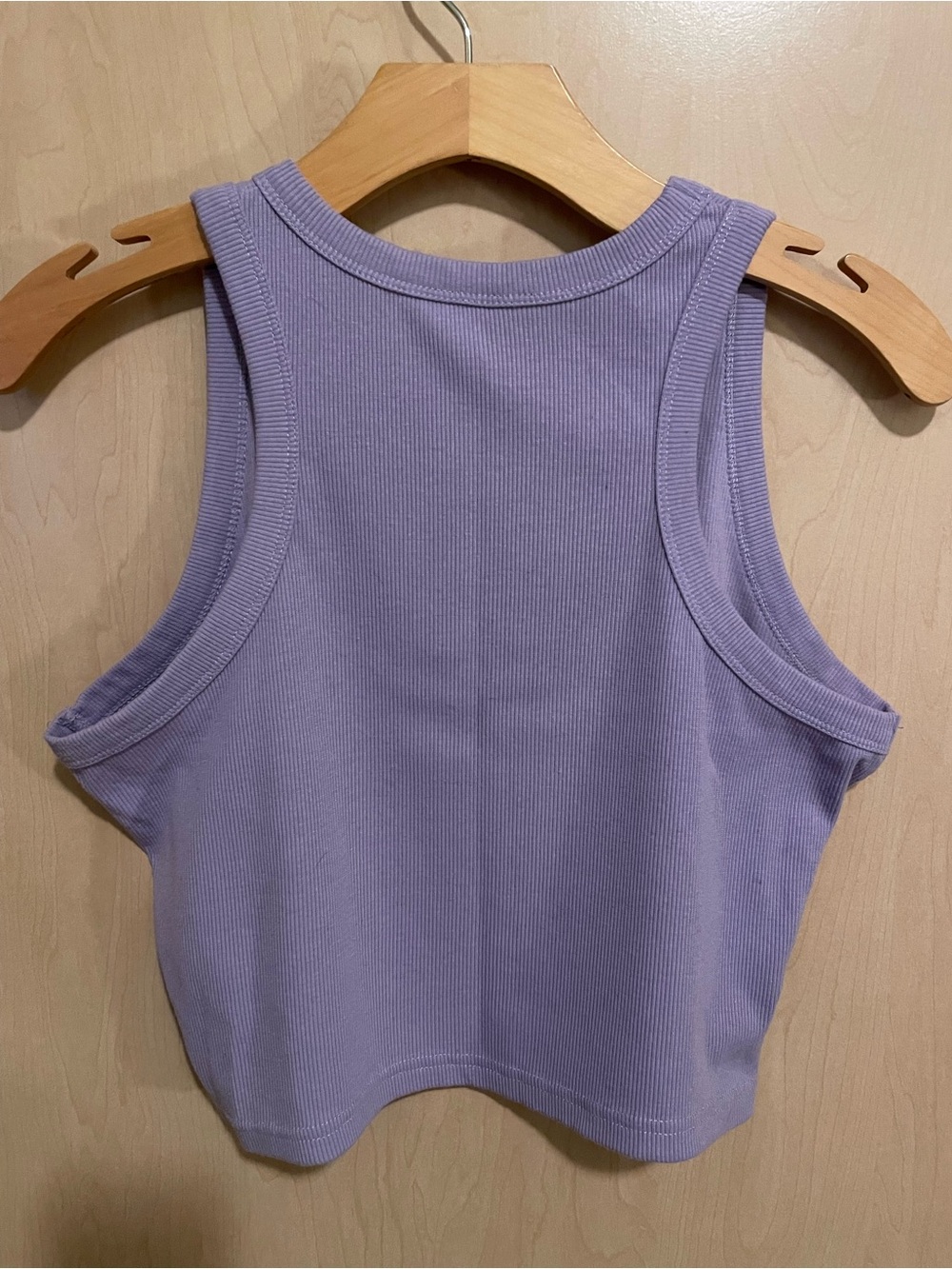 Lilac Ribbed Cropped Rib Tank Top - Picture 2 of 5